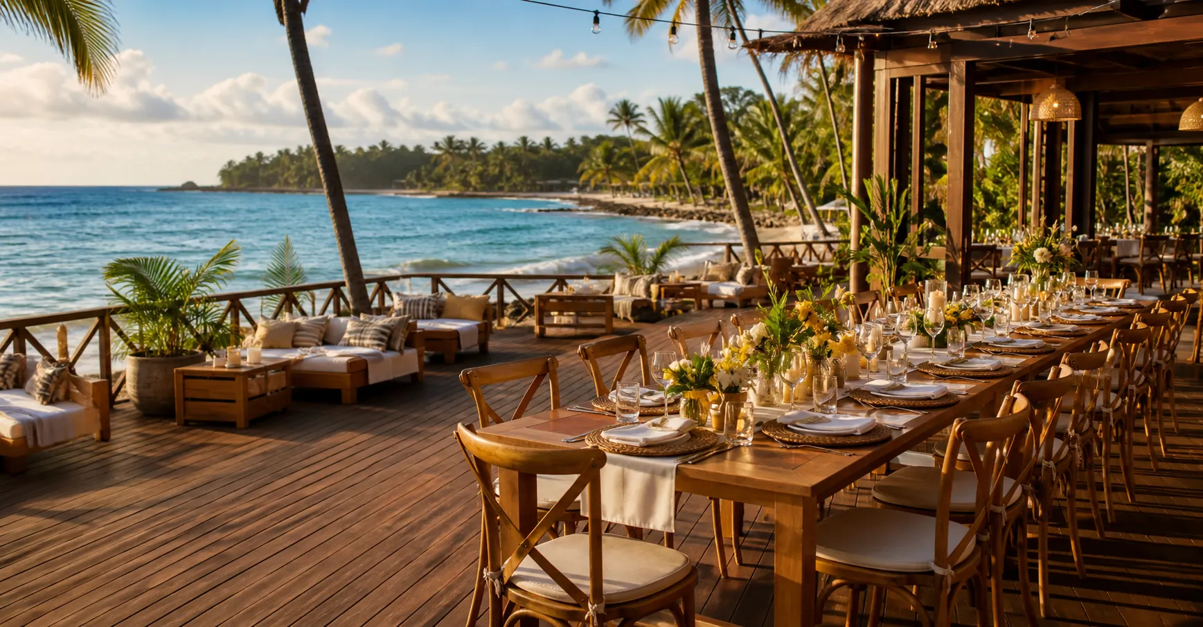 Restaurante e evento à beira-mar